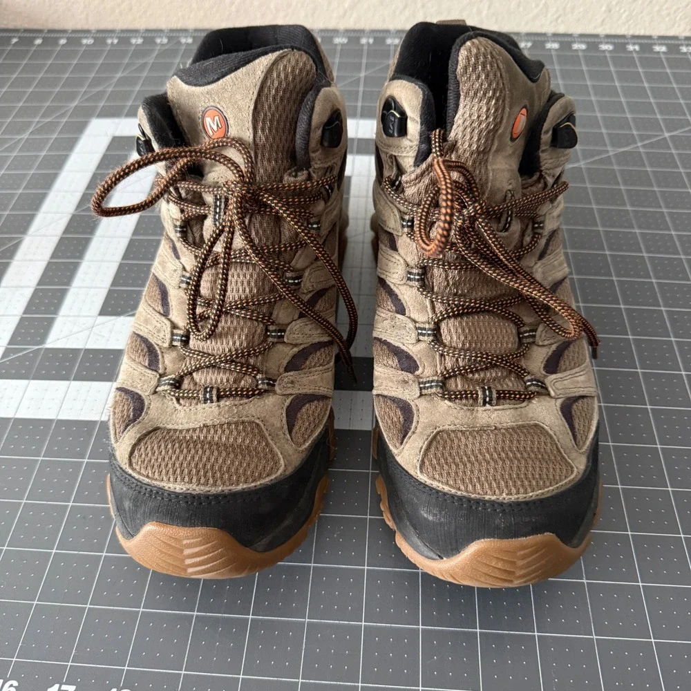 Merrell Moab 3 Mid Waterproof Mens Hiking Boots Brown Vibram J036549 Size 10.5